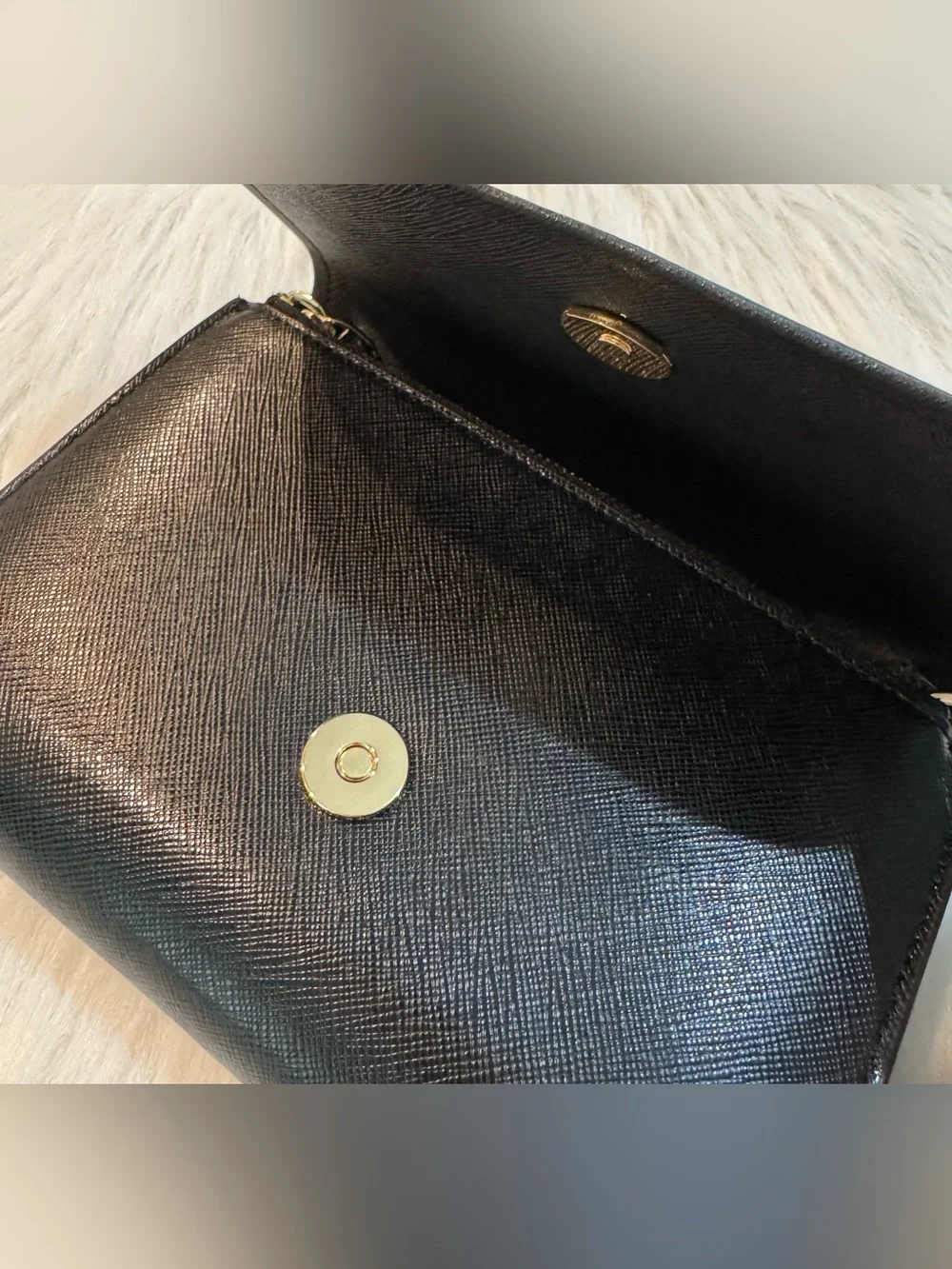 Tory Burch Emerson Gold Chain Wallet Crossbody In Black Saffiano Leather NWT